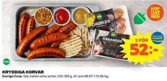 Coop Daglivs Kryddiga korvar erbjuda