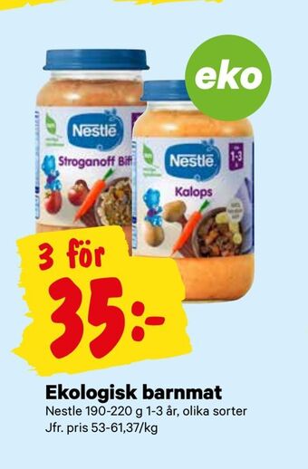 City Gross Ekologisk barnmat erbjuda