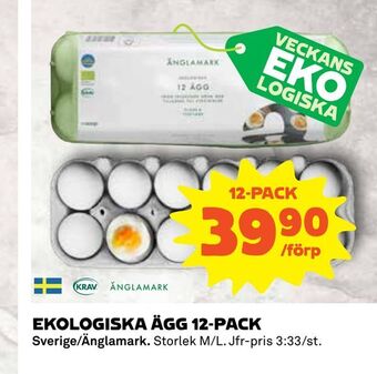 Coop Ekologiska ägg 12-pack erbjuda