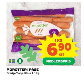 Coop Extra Morötter i påse erbjuda