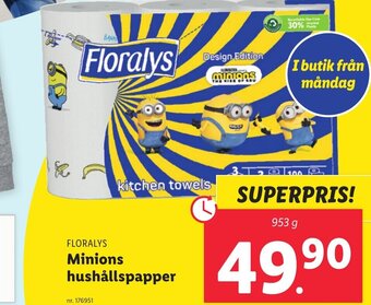 Lidl Floralys Minions hushållspapper erbjuda