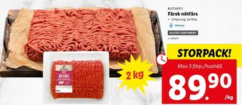 Lidl Butcher's Färsk nötfärs erbjuda
