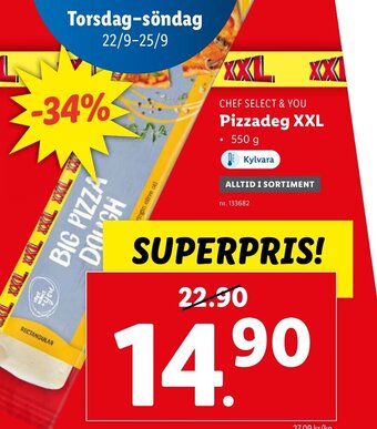Lidl Chef Select & You Pizzadeg XXL erbjuda