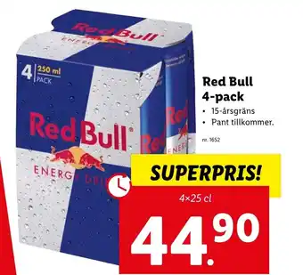 Lidl Red Bull 4-pack erbjuda