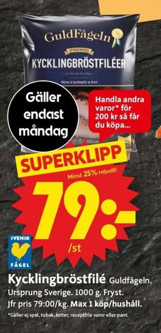 ICA Supermarket Kycklingbröstfilé erbjuda