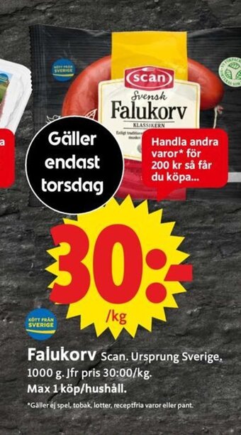 ICA Supermarket Falukorv erbjuda