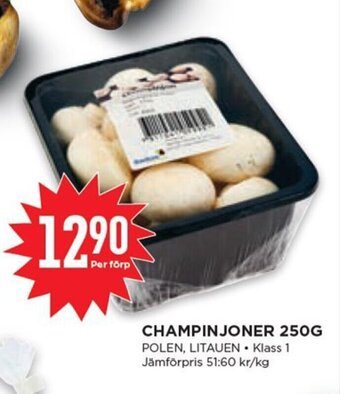 Willys Champinjoner 250G erbjuda
