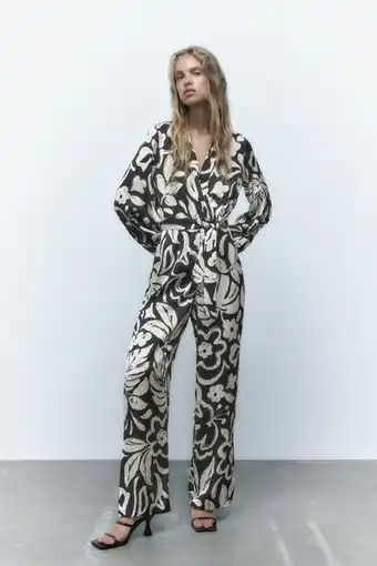ZARA Long printed jumpsuit erbjuda