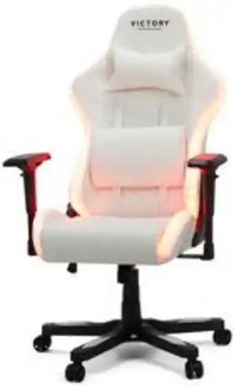 Victory gamingstol med rgb-belysning, vit
