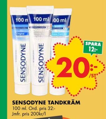 ÖoB Sensodyne tandkräm erbjuda