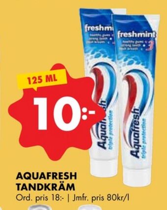 ÖoB Aquafresh tandkräm erbjuda