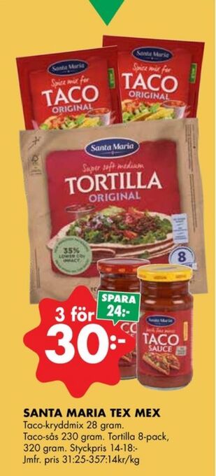 ÖoB Santa maria tacosås erbjuda
