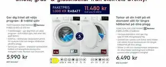 Electrolux Home TVÄTTMASKIN EWF7000W3 H 850 x B 600 x D 575 mm,TORKTUMLARE EDP7000W3 H 850 x B 596 x D 638 mm erbjuda