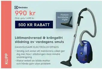Electrolux Home DAMMSUGARE ELECTROLUX EPF62IS erbjuda
