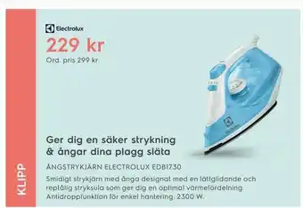 Electrolux Home ÅNGSTRYKJÄRN ELECTROLUX EDB1730 erbjuda