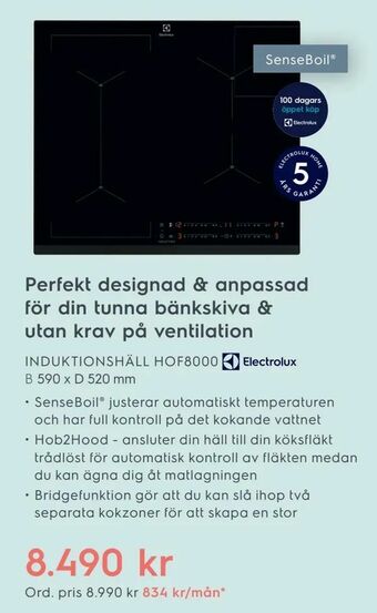 Electrolux Home INDUKTIONSHÄLL HOF8000 erbjuda