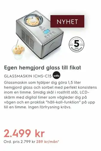 Electrolux Home GLASSMASKIN ICMS-C15 erbjuda