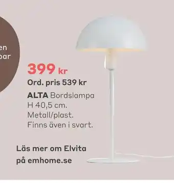 Alta bordslampa