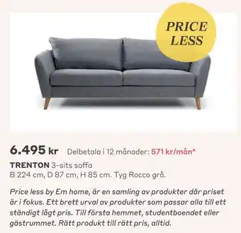Trenton 3-sits soffa