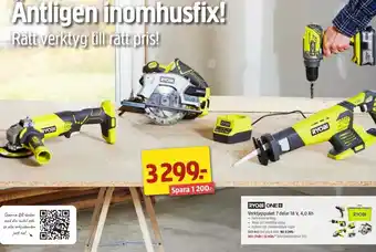 Jula Ryobi Verktygspaket 7 delar 18 V,4 0 Ah erbjuda
