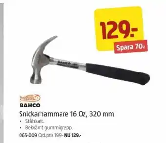 Jula Bahco Snickarhammare 16 Oz,320 mm erbjuda