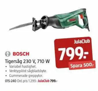 Jula Bosch Tigersåg 230 V,710 W erbjuda