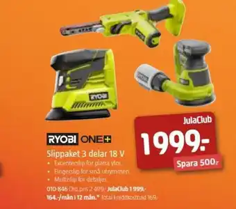 Jula Ryobi Slippaket 3 delar 18 V erbjuda