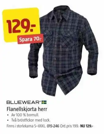 Jula Bluewear Flanellskjorta herr erbjuda