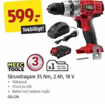 Jula Meec Tools Skruvdragare 35 Nm,2 Ah, 18 V erbjuda
