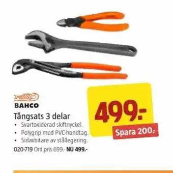 Jula Bahco Tångsats 3 delar erbjuda