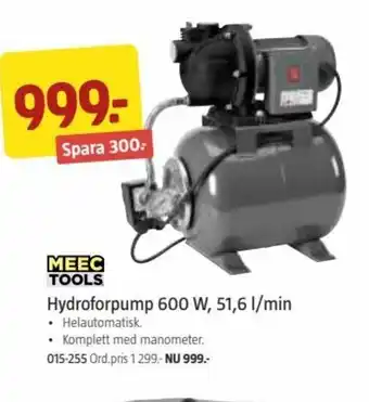 Meec Tools Hydroforpump 600 w,51.6 l/min