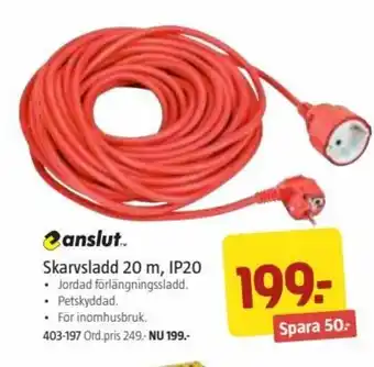 Jula Anslut Skarvsladd 20 m IP20 erbjuda