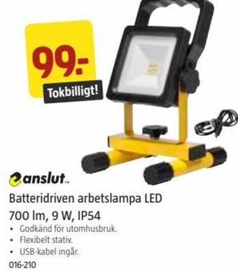 Jula Anslut Batteridriven arbetslampa LED 700 Im,9 W, IP54 erbjuda