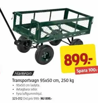 Jula Hamron Transportvagn 95x50 cm 250 kg erbjuda