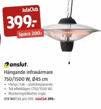 Jula Anslut Hängande infravärmare erbjuda