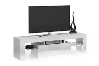 Furniturebox Konadia tv-bänk 140x40x45 cm vit högglans erbjuda