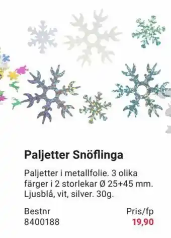 Paljetter Snöflinga