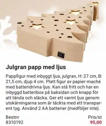 Office Depot Julgran Papp med Ljus erbjuda