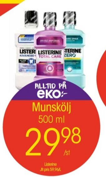 EKO Listerine munskölj erbjuda