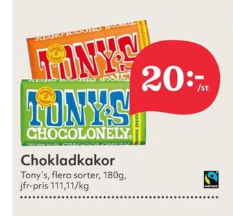 Hemköp Tonys chocolonely chokladkaka erbjuda