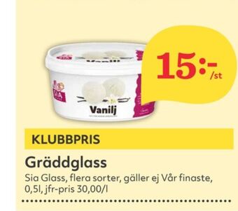 Hemköp Sia gräddglass erbjuda