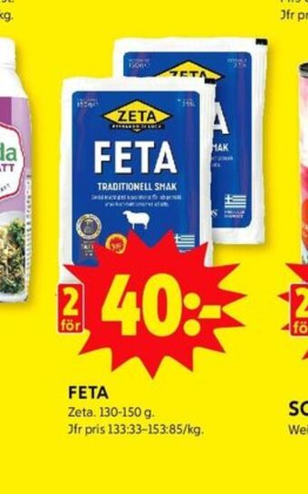 ICA Kvantum Zeta fetaost erbjuda
