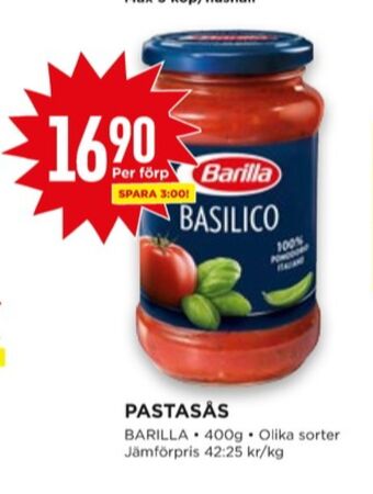 Willys Barilla pastasås erbjuda