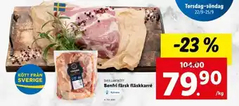 Lidl Benfri färsk fläskkarré erbjuda