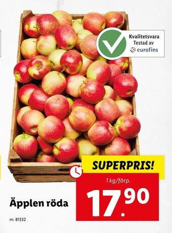 Lidl Äpplen röda erbjuda
