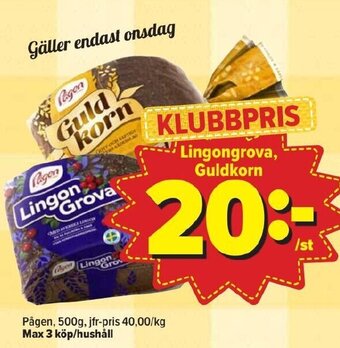 Östenssons Lingongrova, Guldkorn erbjuda