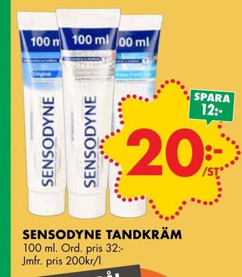 ÖoB Sensodyne tandkräm erbjuda