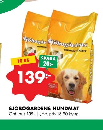 ÖoB Sjöbogårdens hundmat erbjuda