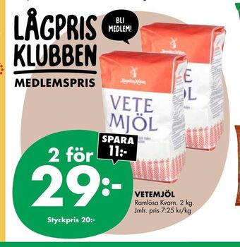 ÖoB Vetemjöl erbjuda
