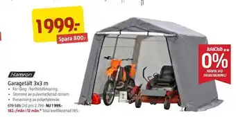Garagetält 3x3 m